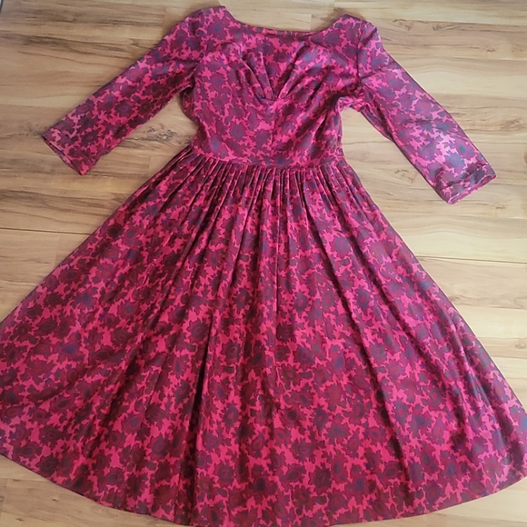 Vintage 50s Floral Day Dress As Is Condition - Picture 2 of 16